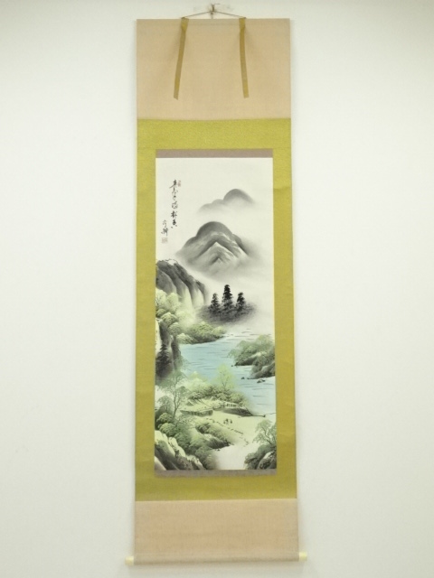 道具 ] - 道具 峰耕筆 山水 肉筆絹本掛軸 | ネットショップ圭 netshop